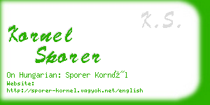 kornel sporer business card